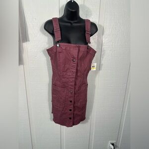 Tinsel Town Women’s Red Denim Overall  Dress Size Medium EUC